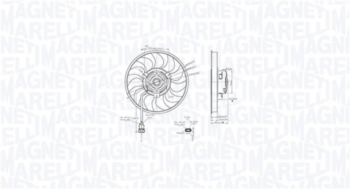 Ventilator radiator potrivit DS DS 3; CITROEN C2, C2 ENTERPRISE, C3 / C3 ORIGIN III, C3 AIRCROSS II, C3 I, C3 II, C3 II/HATCHBACK, C3 PLURIEL, C4 CACTUS, C-ELYSEE, DS3; MITSUBISHI ASX 1.0-2.8 07.90-