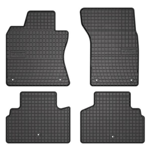 Covoras podea cauciuc FROGUM Rubber, 4 buc BASIC, fata/spate, set, culoare negru, potrivit INFINITI Q50 04.13-, Saloon