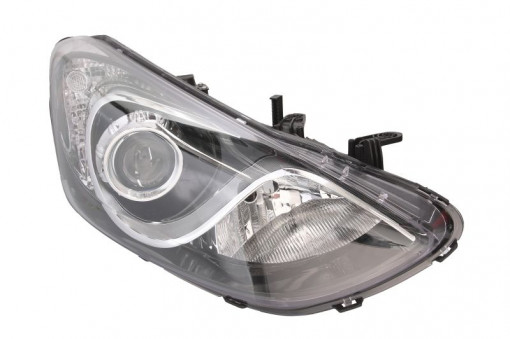 Far dreapta (2*H7, reglaj electric, cu motoras, fundal cromat, fundal transparent) HYUNDAI i30 2011-2015