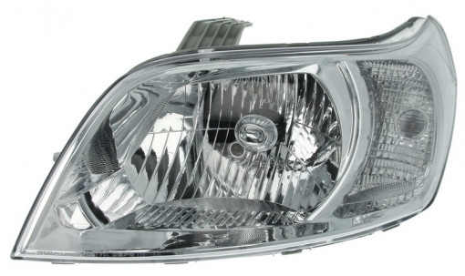 Far Stanga (H4, electric, cu motor, culoare insertie: cromat, culoare semnalizator: transparent) potrivit CHEVROLET AVEO / KALOS