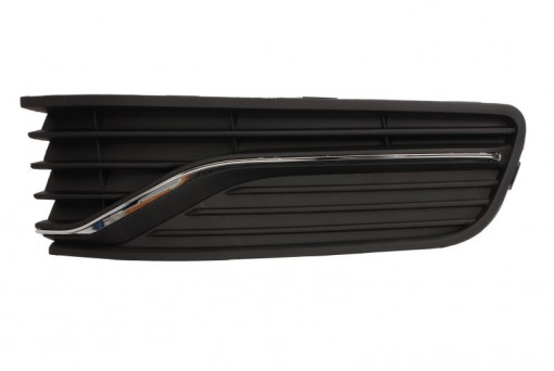 Grila bara fata Dreapta plastic, crom/negru/negru lucios potrivit VW POLO, POLO V 06.09- 05.14-09.17