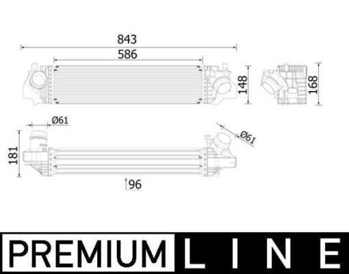 Intercooler potrivit BMW 1 (F40), 2 (F45), 2 GRAN COUPE (F44), 2 GRAN TOURER (F46), 2 GRAN TOURER VAN (F46), X1 (F48), X2 (F39), X2 (U10); MINI (F55), (F56), (F57) 1.5D/2.0/2.0D 09.13-