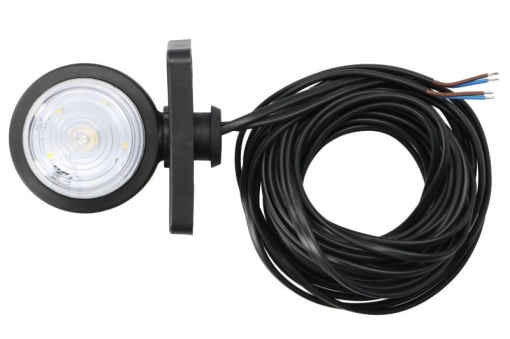 Lumina clarificare lumini stanga/dreapta, forma: rotund, rosu/alb, LED, lungime cablu 5000mm, brat scurt, 12/24V (IP66/IP68)