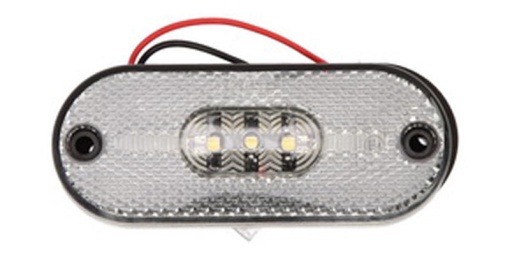 Lumina delimitare stanga/dreapta, alb, LED, inaltime 11mm; latime 108mm; adancime 44mm, surub, 24V