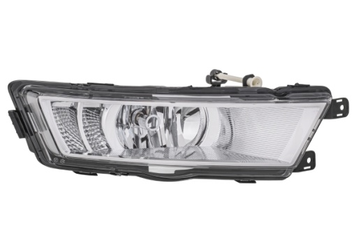 Proiector ceata Dreapta (H8/LED, cromat; cu lumini de zi) potrivit SKODA RAPID 07.12-12.18