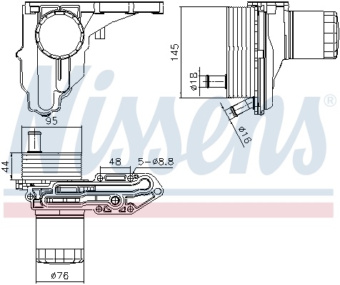 Radiator ulei (cu carcasa filtru ulei) potrivit FORD TRANSIT, TRANSIT V363 2.2D-3.2D 04.06-