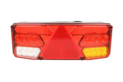 Stop spate dreapta (LED, 24V, cu intermitent, cu far de ceață, lumina de marșarier, cu stop, lumină de parcare, reflector triunghiular, cu un rezistor de sarcină indicator; cu sarcina la lumina de frana)