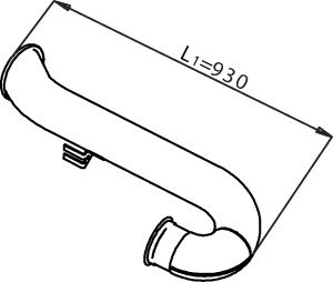 Teava esapament (lungime:930/960mm) potrivit DAF 95 XF, CF 65, CF 75, CF 85, XF 95 CE136C-XF355M 01.97-05.13