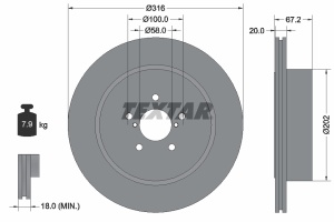 Disc frana Spate Dreapta/Stanga (fara pivot fixare roata) potrivit SUBARU FORESTER, IMPREZA, LEGACY IV 2.0/2.5 12.00-04.09 - Img 3