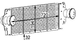 Intercooler potrivit VW CALIFORNIA T5 CAMPER, CALIFORNIA T6 CAMPER, MULTIVAN T5, MULTIVAN T6, TRANSPORTER T5, TRANSPORTER T6, TRANSPORTER T6 / CARAVELLE T6 1.9D-3.2 04.03-12.19 - Img 2