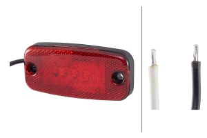 Lumina delimitare stanga/dreapta, rosu, LED, inaltime 51mm; latime 22mm; adancime 111mm, lungime cablu 480mm, 12/24V (IPIP67) - Img 3