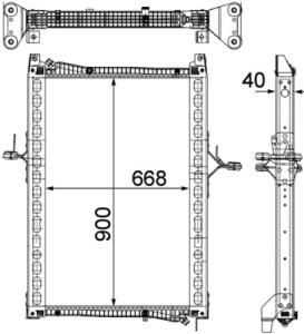 Radiator motor (cu rama) potrivit MAN TGL I, TGM I D0836LFL40-D0836LFLAN 04.05-03.22 - Img 4