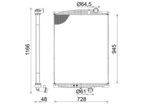Radiator motor (fara cadru) potrivit VOLVO FM, FM II, FM III, FMX, FMX II, FMX III D11A-330-G13C460 09.05- - Img 3