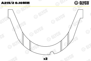 Saiba distantier arbore cotit (set) (+0,10) potrivit VOLVO 140, 340-360, 440, 460, 480, S40 I, V40; ARO 10, CARPAT; DACIA PICK UP, SOLENZA; MITSUBISHI CARISMA, SPACE STAR 1.6-2.2D 09.72- - Img 2