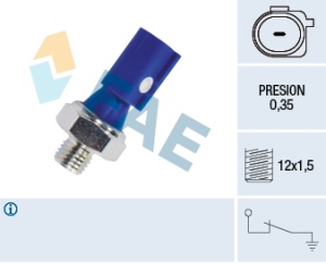 Senzor presiune ulei (0,35bar; 1 pin; negru) potrivit MERCEDES A (W169) B SPORTS TOURER (W245); MITSUBISHI COLT VI; SMART FORFOUR, FORTWO 0.8D-2.0CNG 08.04- - Img 3