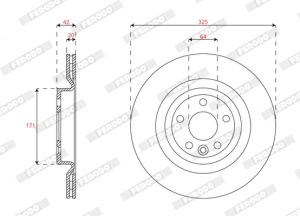 Set discuri frana (2 buc.) Spate Dreapta/Stanga potrivit JAGUAR F-PACE, I-PACE, XE, XF II, XF SPORTBRAKE; LAND ROVER DISCOVERY SPORT, RANGE ROVER VELAR 1.5H-Electric 09.14- - Img 2