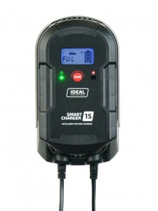 Aparat incarcat baterii auto SMART CHARGE 15 LCD, voltaj incarcare: 12/24 V IDEAL, curent incarcare: 8/15A, alimentare: 230V, tip baterie: AGM/GEL/MF/WEL - Img 1