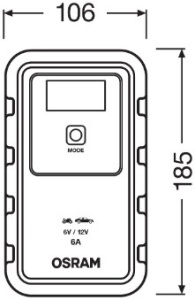 Aparat incarcat baterii auto, voltaj incarcare: 6/12 V OSRAM, curent incarcare: 6A, alimentare: 230V, tip baterie: AGM/Li-Ion/VRLA - Img 3