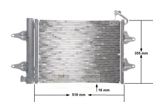 Condensator climatizare (cu uscator) potrivit SEAT CORDOBA, IBIZA II, IBIZA III, IBIZA IV, IBIZA IV SC, TOLEDO III; SKODA FABIA I, FABIA I PRAKTIK, FABIA II, ROOMSTER, ROOMSTER PRAKTIK; VW FOX, POLO 1.0-2.0 03.93- - Img 3