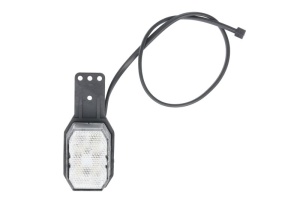 Lumina clarificare stanga; FLEXIPOINT, rosu/alb, LED, inaltime 65mm; latime 44mm; adancime 28mm, în relief, lungime cablu 500mm, cu cuier, 12V (FLEXIPOINT) - Img 1