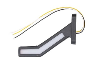 Lumina clarificare stanga, portocaliu/rosu/alb, LED, suprafata, lungime cablu 400mm, cu brat lung, 12/24V (indicator dinamic; tip: neon; cu functie de semnalizator spate) - Img 1