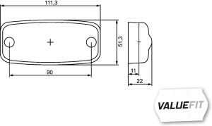 Lumina delimitare stanga/dreapta, rosu, LED, inaltime 51mm; latime 22mm; adancime 111mm, lungime cablu 480mm, 12/24V (IPIP67) - Img 4
