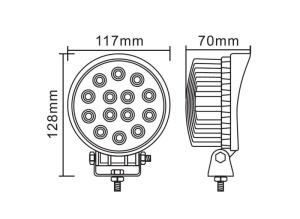 Lumina lucru (Epistar LED, 10-30V, 42W, 3360lm, numar elemente LED: 14x3W, adancime: 70mm, diametru: 117mm) - Img 3