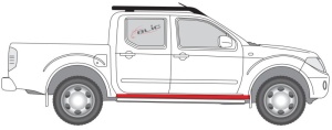 Prag auto Dreapta/Stanga (cabina dubla; Kit reparare) potrivit NISSAN NAVARA NP300 - Img 2