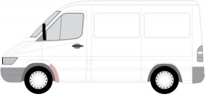 Segment aripa Fata Stanga (partea din spate/partea interioara) potrivit MERCEDES SPRINTER 2-T (B901, B902), SPRINTER 3-T (B903), SPRINTER 4-T (B904) 02.95-05.06 - Img 2