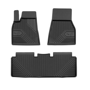 Covoras podea cauciuc FROGUM TPE, 3 buc No. 77, fata/spate, set, culoare negru, potrivit TESLA MODEL S 09.12- - Img 1