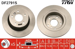 Disc frana Spate Dreapta/Stanga potrivit LAND ROVER DISCOVERY II, RANGE ROVER II, RANGE ROVER III 2.5D-4.6 07.94-08.12 - Img 1
