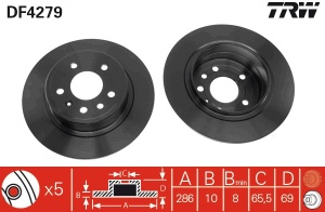 Disc frana Spate Dreapta/Stanga potrivit SAAB 9-5 1.9D-3.0D 09.97-12.09 - Img 3