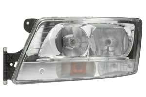 Fat stanga (2*H7/H21W/LED/PY21W, electric, cu motor, cu lumina de zi, culoare insert: crom platinat, culoare indicator: transparent) potrivit MAN TGX I 06.06-09.21 - Img 1