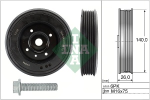 Fulie curea arbore cotit (numar dinti: 6) potrivit AUDI A1, A3, A4 ALLROAD B8, A4 ALLROAD B9, A4 B8, A4 B9, A5, A6 C7, A6 C8, A7, A8 D4, Q2, Q3, Q5, Q7, TT; CUPRA ATECA; SEAT ALHAMBRA, ALTEA 1.8-2.0H 09.04- - Img 3