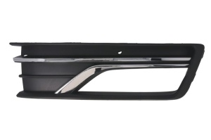Grila ventilatie bara fata dreapta (cu dungă acoperită cu crom, cu orificii lampa ceata, plastic, negru/crom) potrivit VW PASSAT B7 FL USA 01.16-12.19 - Img 1
