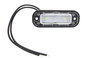 Lampa numar inmatriculare (LED, 12/24V, 30x80mm, lungime cablu: 240mm, negru, in relief) - Img 1