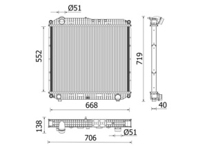 Radiator motor (fara cadru) potrivit MERCEDES ATEGO 3 OM934.911/OM934.913/OM936.910 04.13- - Img 3