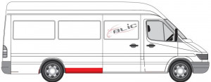 Segment aripa Spate Dreapta (inainte roata, inaltime 15cm, model lung) potrivit MERCEDES SPRINTER 2-T (B901, B902), SPRINTER 3-T (B903), SPRINTER 4-T (B904) -05.06 - Img 2