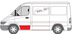 Segment reparatie usa Fata Stanga (strat, partea inferioara, inaltime 310mm) potrivit MERCEDES SPRINTER 2-T (B901, B902), SPRINTER 3-T (B903), SPRINTER 4-T (B904) 02.95-05.06 - Img 2