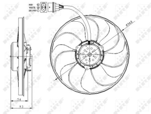 Ventilator radiator potrivit AUDI A3, TT; SEAT LEON, TOLEDO II; VW BORA, BORA I, GOLF IV, GOLF V, NEW BEETLE 1.6-3.2 12.96-02.09 - Img 4