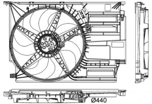 Ventilator radiator potrivit BMW 2 (F45), 2 GRAN TOURER (F46), 2 GRAN TOURER VAN (F46), X1 (F48), X2 (F39); MINI (F55), (F56), (F57), CLUBMAN (F54), COUNTRYMAN (F60) 1.2-2.0D 09.13- - Img 3