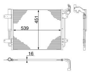 Condensator climatizare (cu uscator) potrivit VW TIGUAN 1.4/2.0D 05.10-07.18 - Img 3