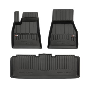 Covoras podea cauciuc FROGUM TPE, 3 buc proLine 3D, fata/spate, set, culoare negru, potrivit TESLA MODEL S 09.12-, Saloon - Img 1
