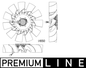 Cupla ventilator radiator (cu ventilator, 650mm, numar lame: 11, numar pini: 6) potrivit RVI D DTI11-122HH-DTI8-122HS 01.13- - Img 3