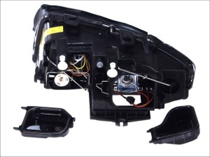 Far fata Dreapta (xenon, D1S/H7, electric, fara motoras, culoare insert: negru, culoare semnalizator: transparent) potrivit AUDI A4 B6 - Img 2