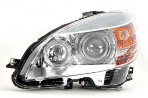 Far Stanga (xenon, D1S/H7/PY21W/W5W, automat, cu motor, bec, culoare insertie: cromat) potrivit MERCEDES C (C204), C T-MODEL (S204), C (W204) - Img 1