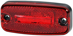 Lumina delimitare stanga/dreapta, rosu, LED, inaltime 51mm; latime 22mm; adancime 111mm, fixare orizontala, lungime cablu 5000mm, fara prindere, 24V (IP5K4K) - Img 1