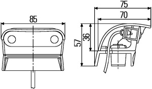 Lumina numar inmatriculare (LED, 12/24V, culoare: negru, culoare sticla: transparent, 57x85mm, lungime cablu: 2500mm) - Img 2