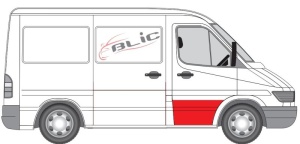 Segment reparatie usa Fata Dreapta (strat, partea inferioara, inaltime 450mm) potrivit MERCEDES SPRINTER 2-T (B901, B902), SPRINTER 3-T (B903), SPRINTER 4-T (B904) 02.95-05.06 - Img 2