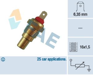 Senzor temperatura lichid racire (numar pini: 1, negru) potrivit DAEWOO LUBLIN II; LEXUS ES; MITSUBISHI PAJERO III; TOYOTA 4 RUNNER II, AVENSIS, CAMRY, CARINA E VI, CELICA 1.4-4.2D 08.83- - Img 2